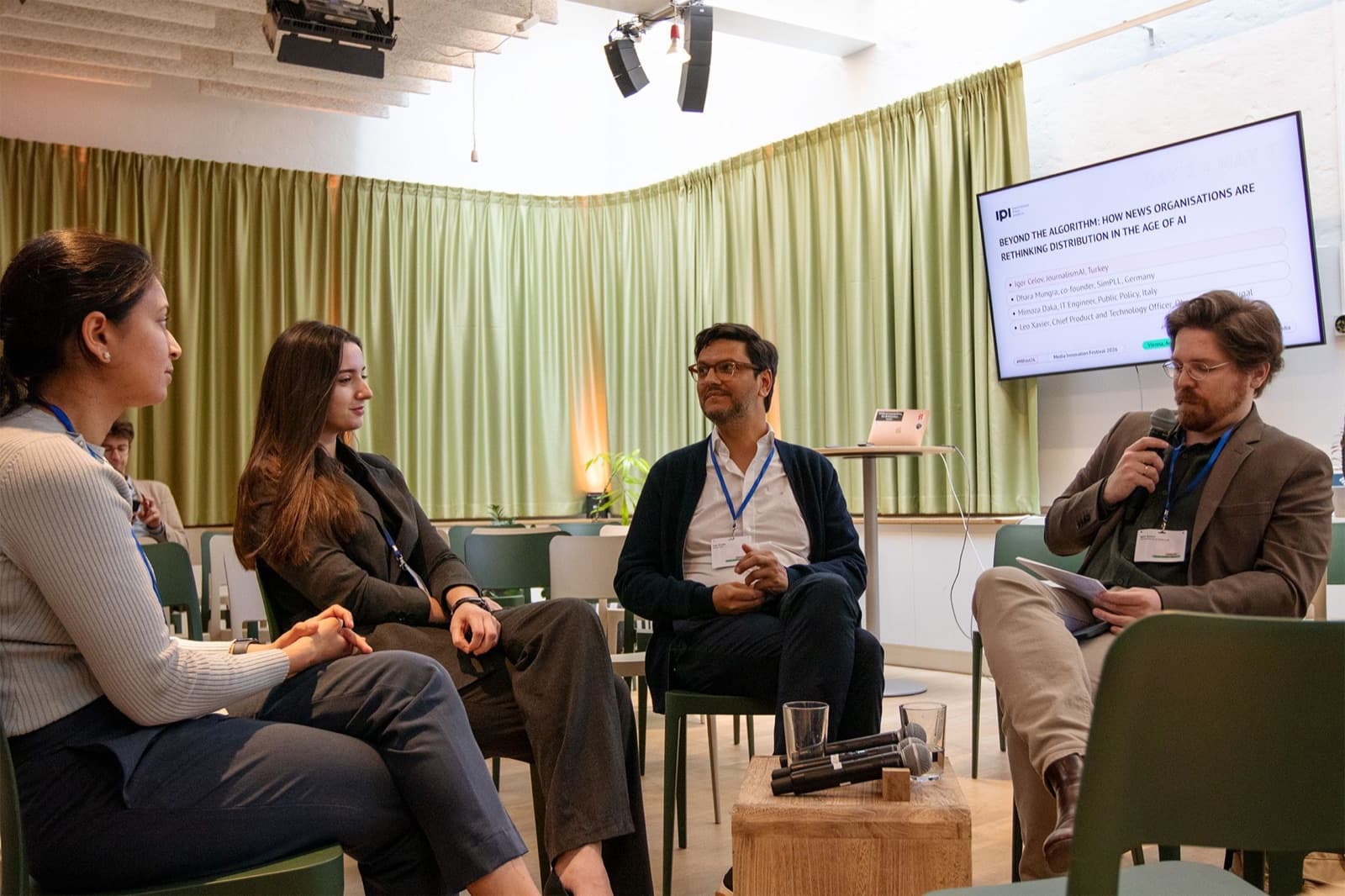 Dhara at the International Press Institute's Media Innovation Festival in Vienna.