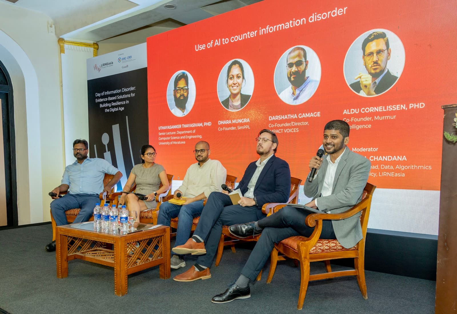 Dhara at a LIRNEasia event on combating information disorder.