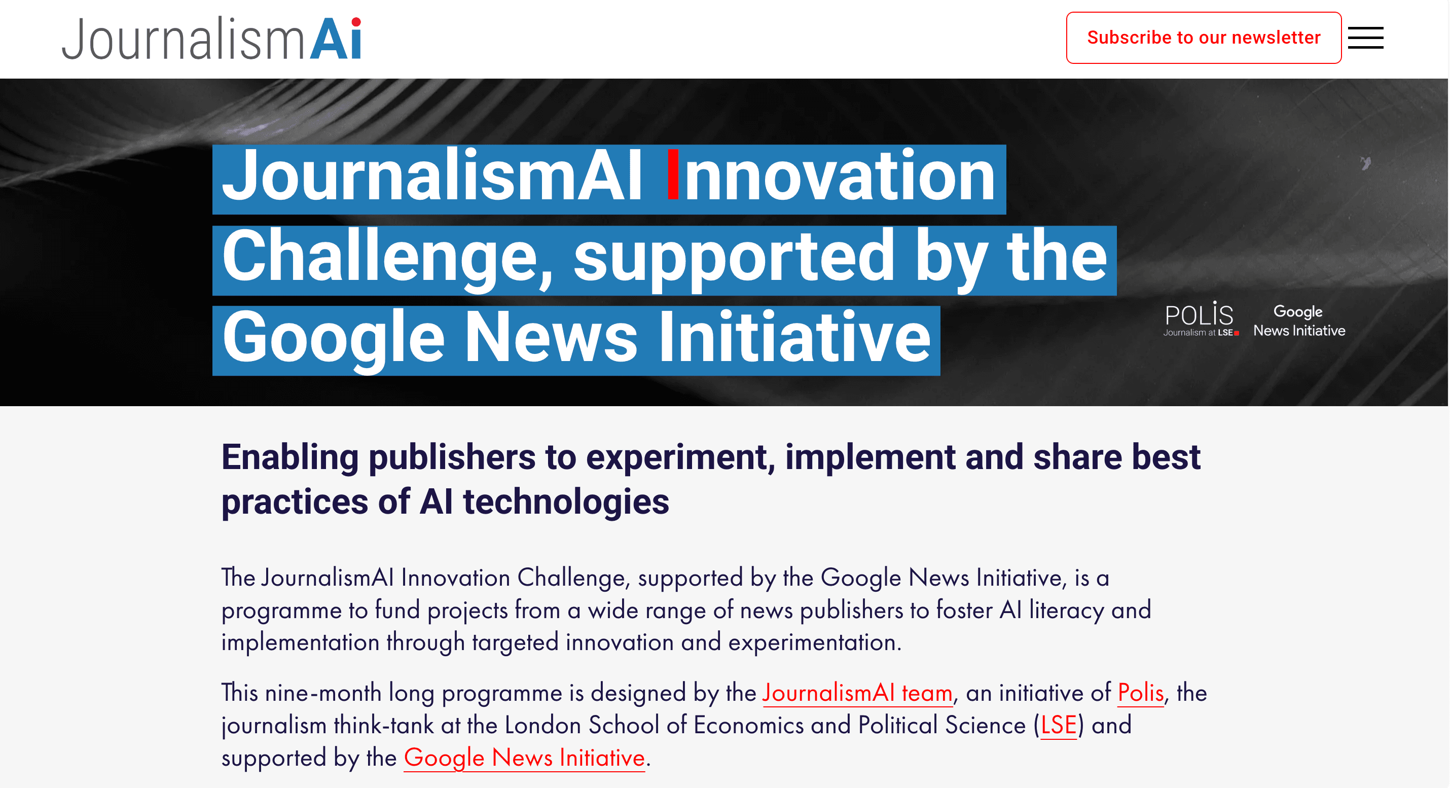 Arbiter case study featured in the JournalismAI Training Program, 2025.